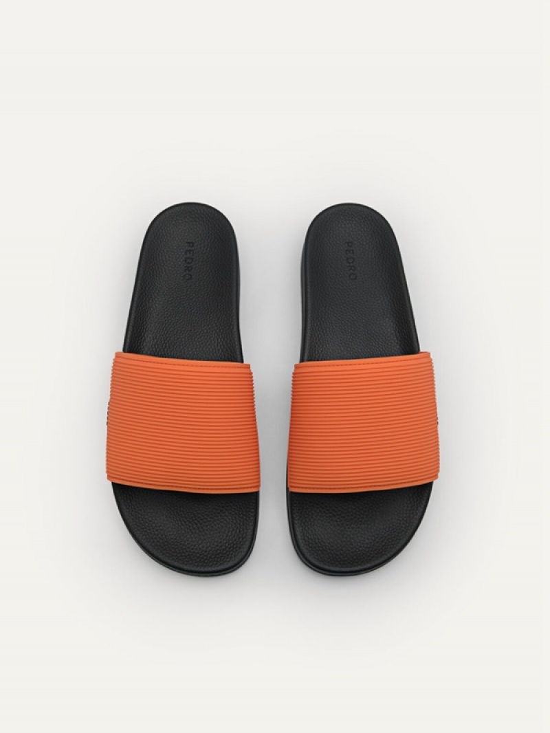 Orange Men's Pedro Brye Slides | MYGBJI-031