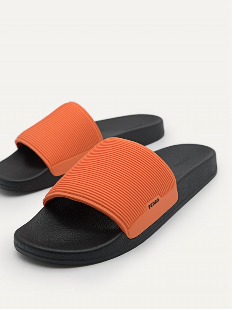 Orange Men's Pedro Brye Slides | MYGBJI-031