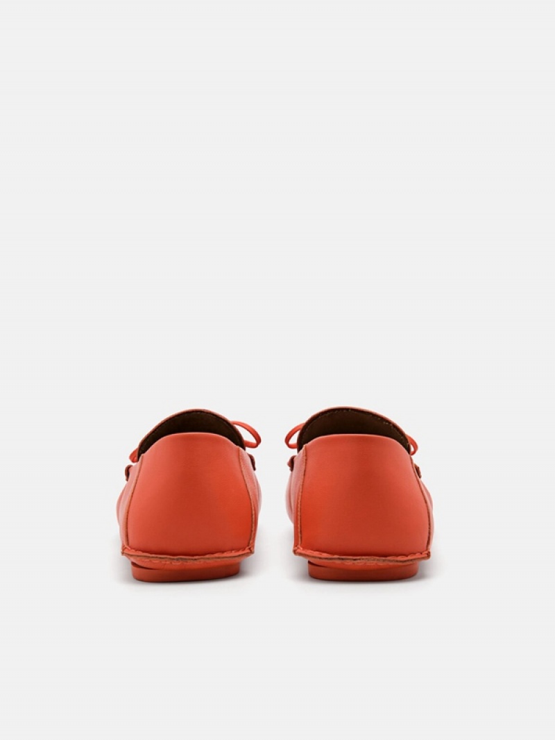 Orange Men's Pedro Leto Leather Moccasins | ULTWBV-295