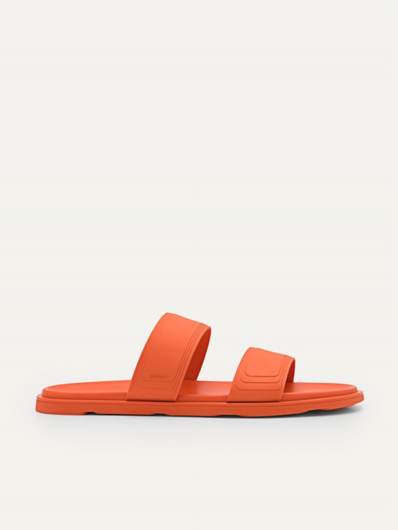 Orange Men\'s Pedro Pascal Slides | HPWLEB-592