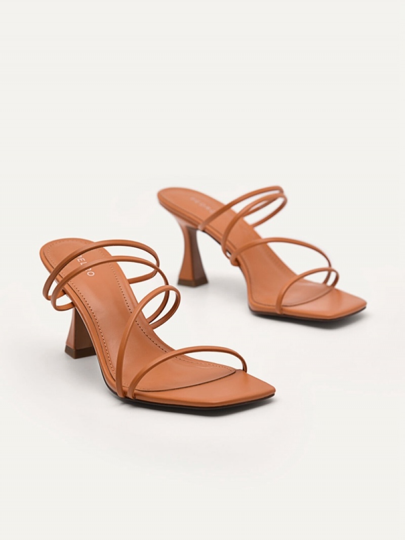 Orange Women's Pedro Strappy - Orange Heels Sandals | LZGORI-109