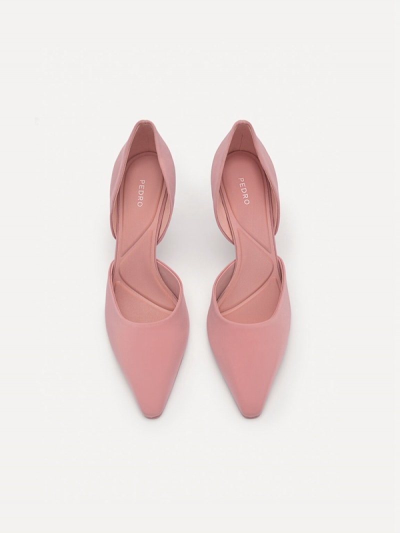 Pink Women's Pedro Bianca Fabric D'Orsay Pumps | DJMPGO-793