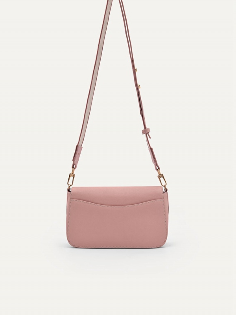 Pink Women's Pedro Bianca Leather Shoulder Bags | RJGLTP-830