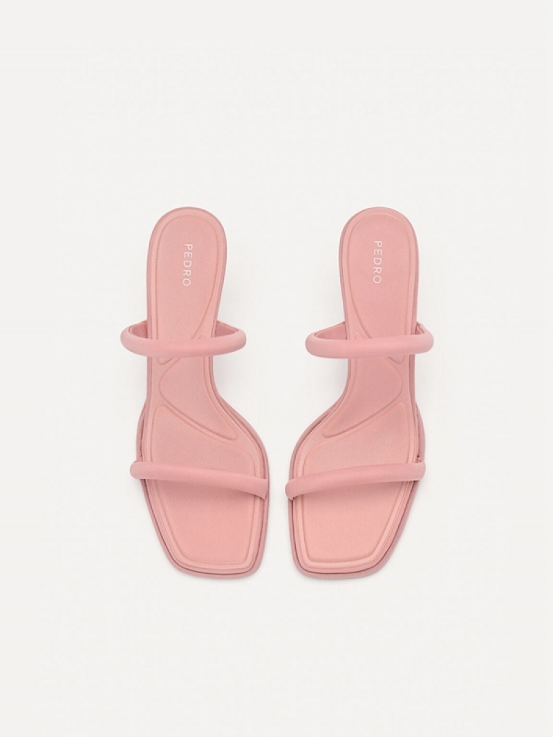 Pink Women's Pedro Bianca Strappy Heels Sandals | OZBNKY-897