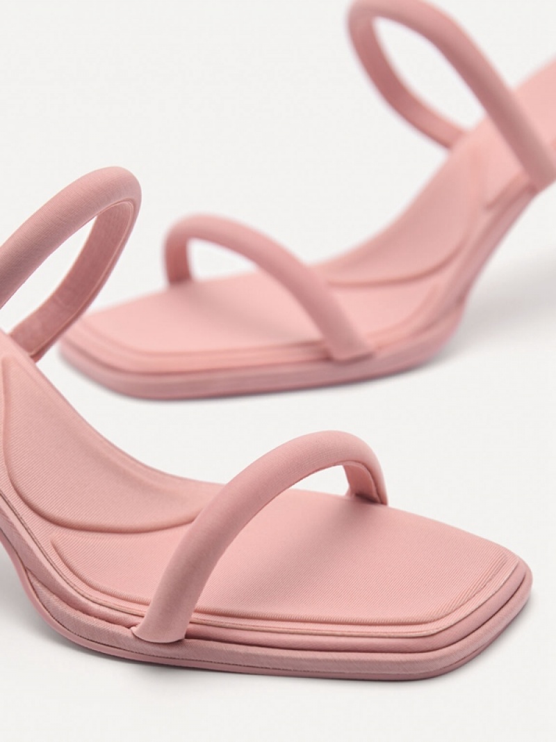 Pink Women's Pedro Bianca Strappy Heels Sandals | OZBNKY-897