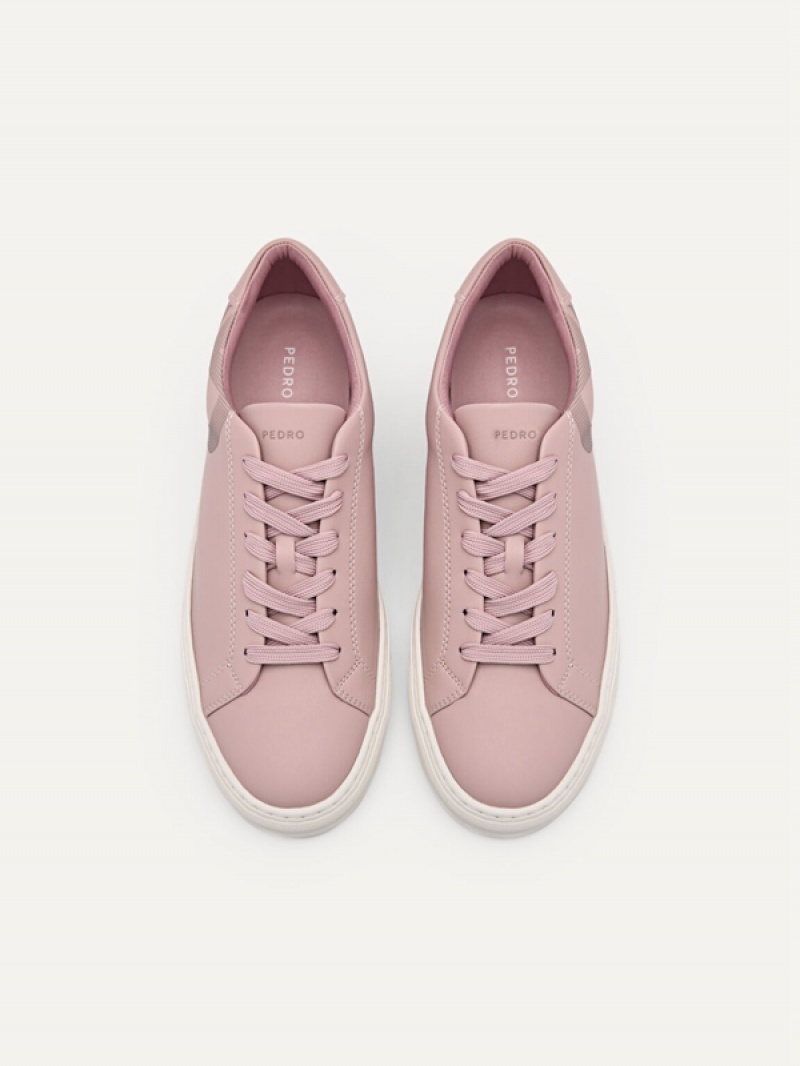 Pink Women's Pedro Icon Court Sneakers | HRDWFT-271