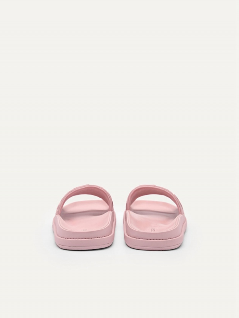 Pink Women's Pedro Icon Embossed Sandals | AEOGWZ-620