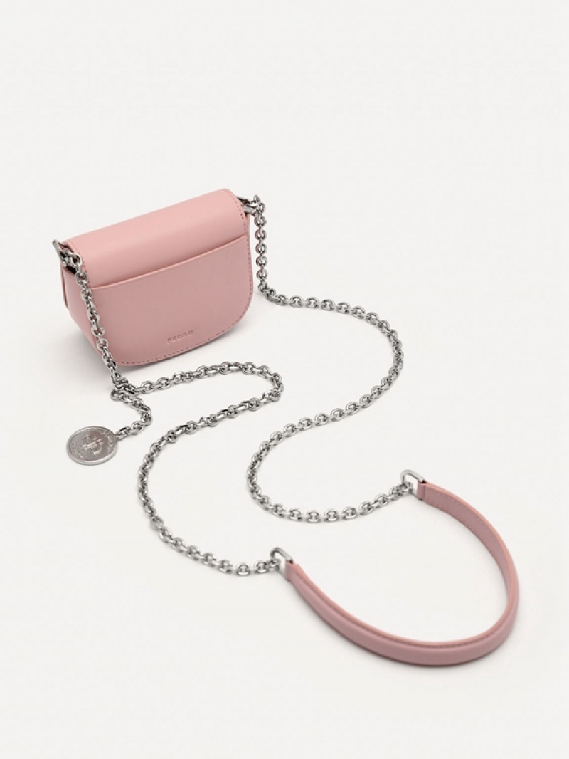 Pink Women's Pedro Icon Leather Micro Sling Pouches | GYLFQM-321