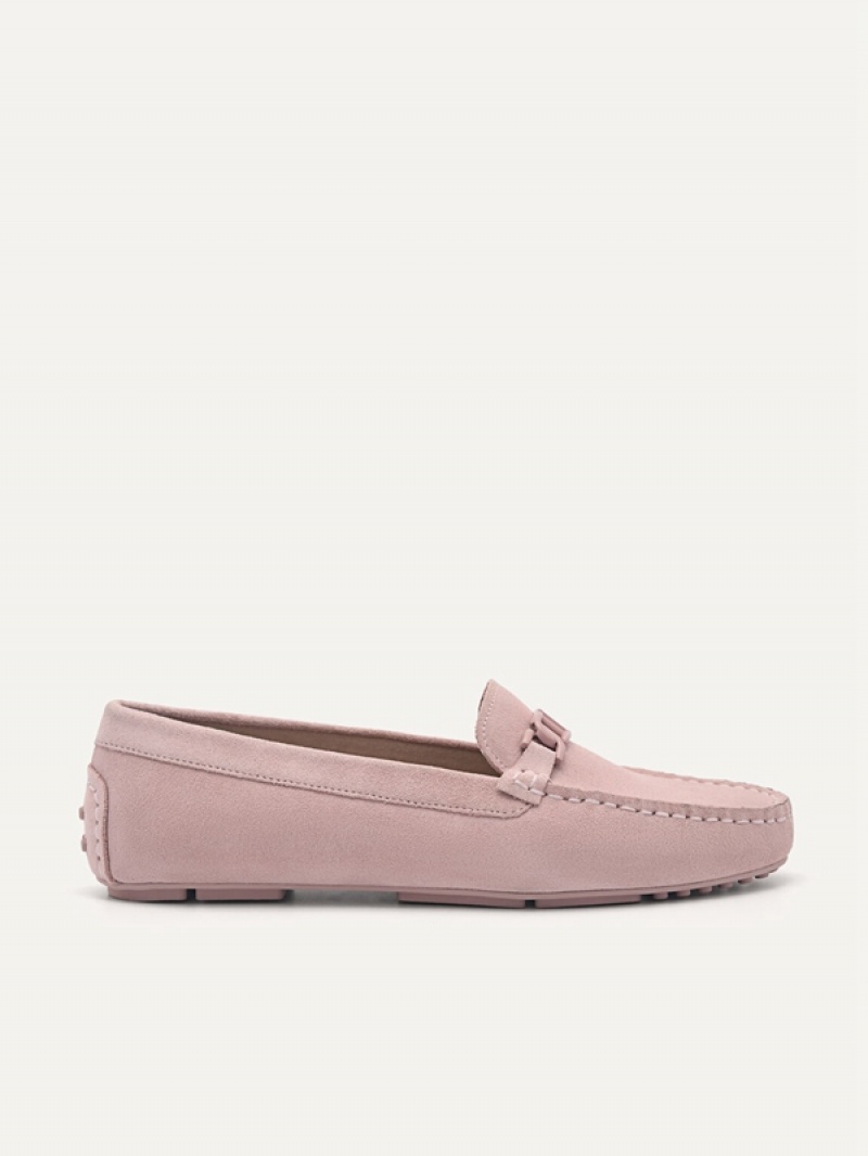 Pink Women\'s Pedro Icon Suede Moccasins | SKVWMU-185