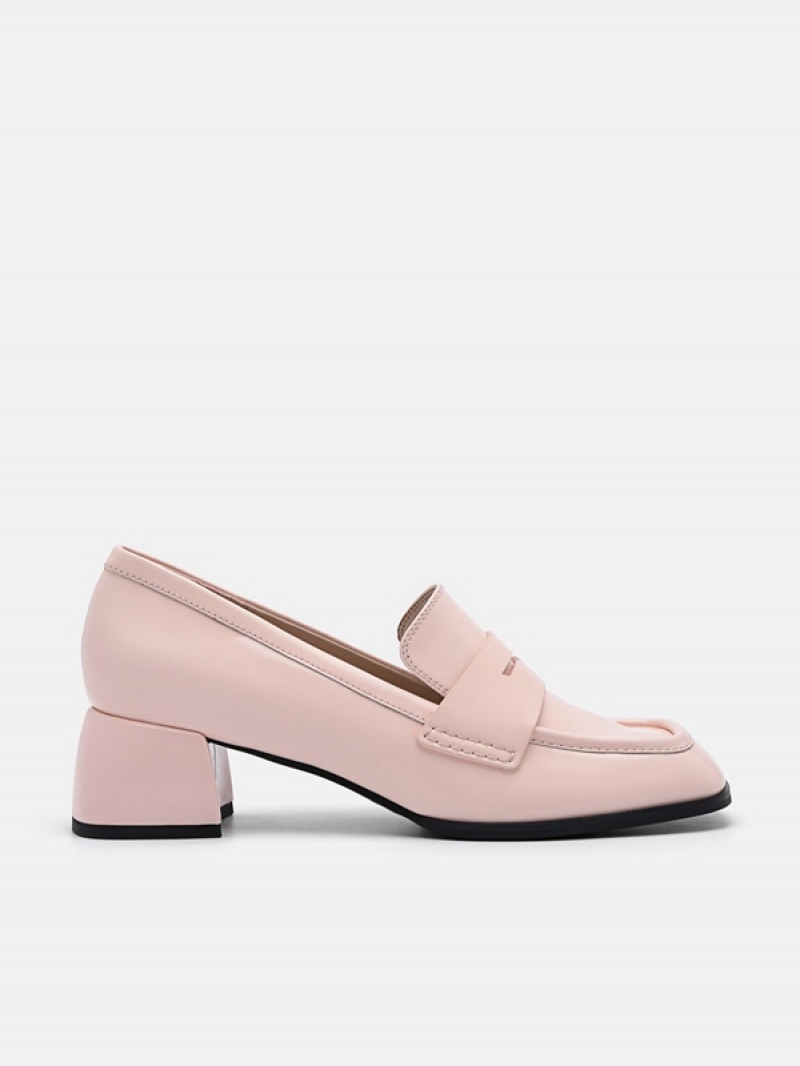 Pink Women\'s Pedro Maggie Leather Heel Heels | OWDMXQ-170