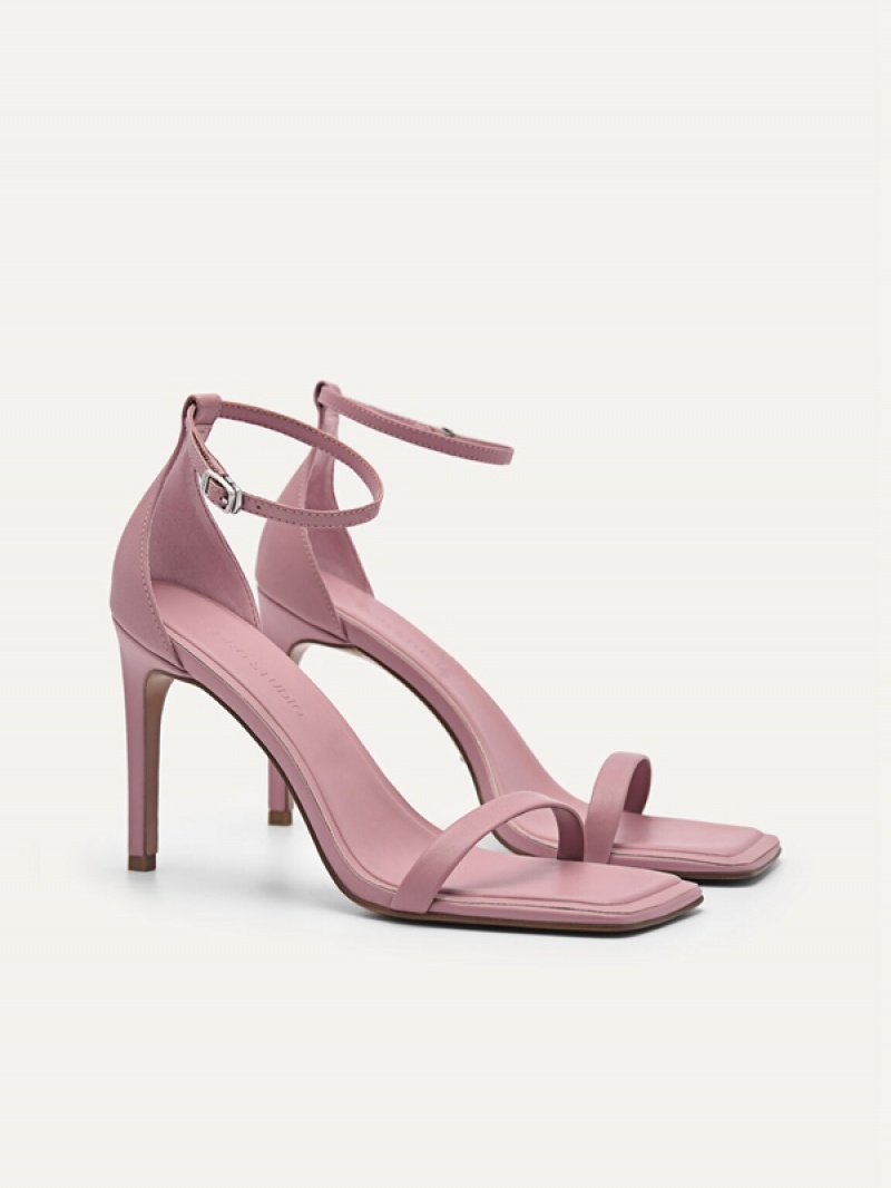 Pink Women's Pedro Studio Donna Leather Heels Sandals | EWDSFZ-218