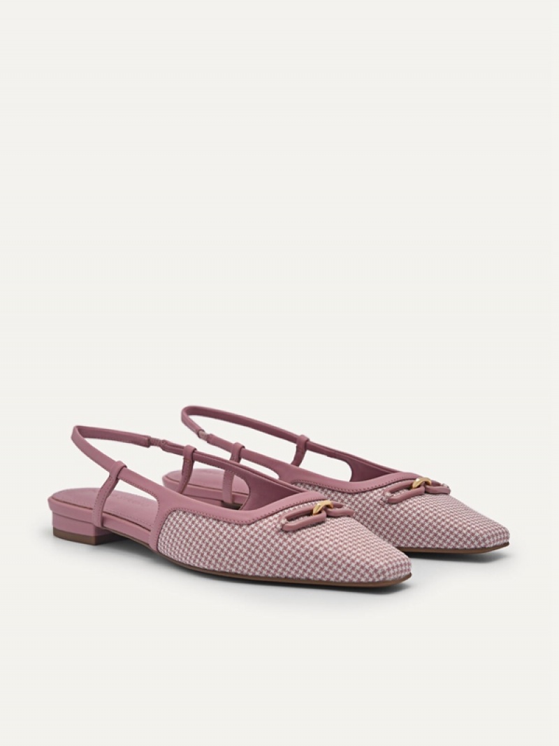 Pink Women's Pedro Studio Kate Woven Ballerina Flats | CSRJQU-486