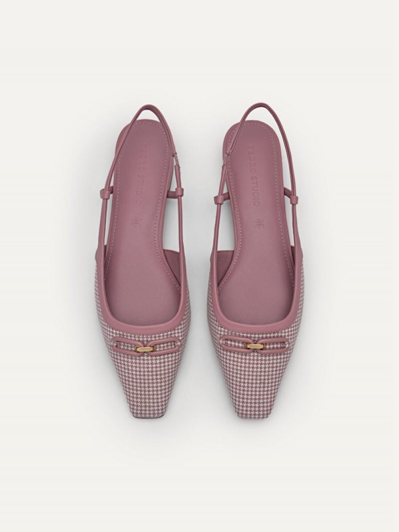 Pink Women's Pedro Studio Kate Woven Ballerina Flats | CSRJQU-486