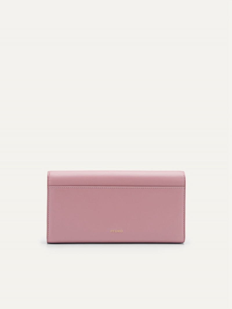 Pink Women's Pedro Studio Leather Bifold Wallet | MFWHKC-385