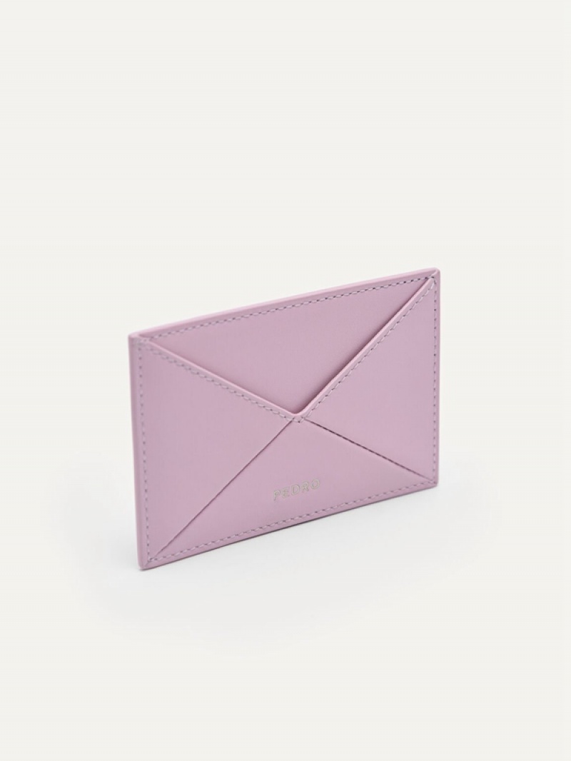 Pink Women's Pedro Studio Leather Card Holder | ADFBQO-812