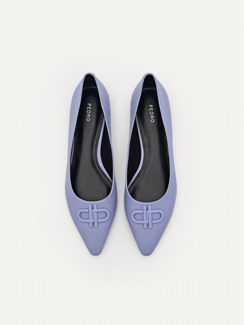 Purple Women's Pedro Icon Leather Ballet Flats | NKDWYG-349