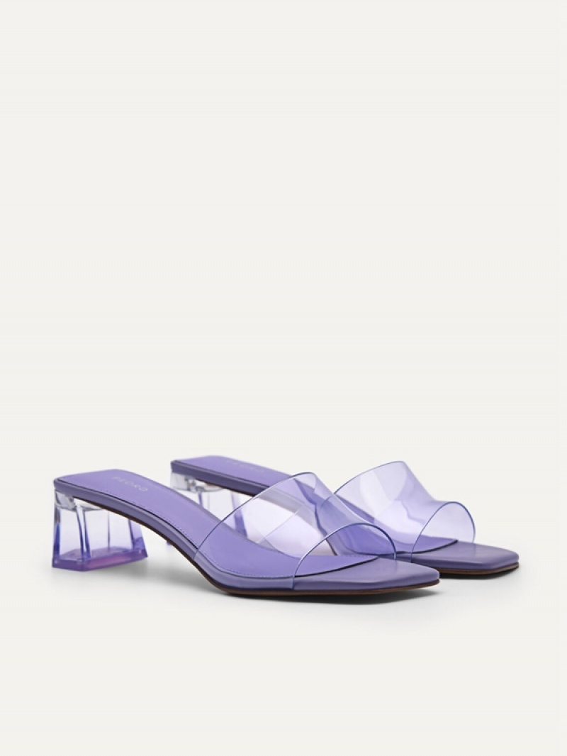 Purple Women's Pedro Megan Heels Sandals | RYTKPC-921