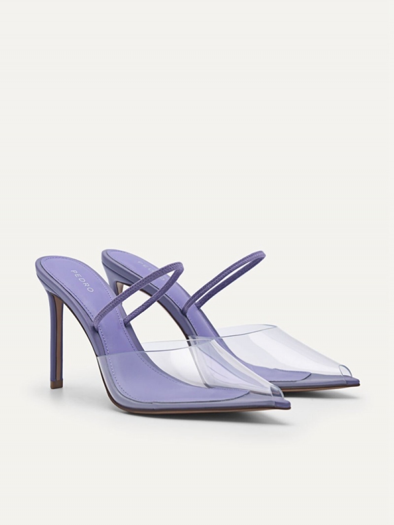 Purple Women's Pedro Megan See-Through Slingback Pumps | TWKXUB-153