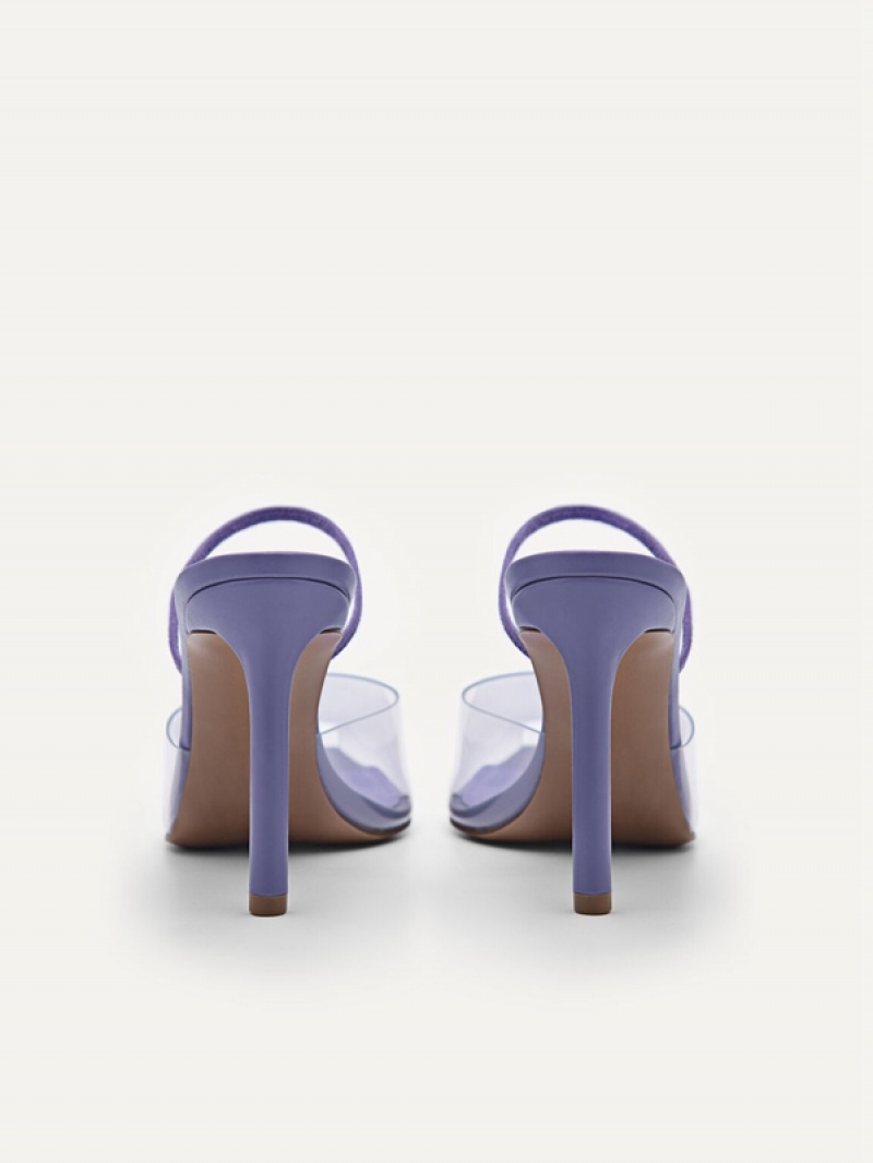 Purple Women's Pedro Megan See-Through Slingback Pumps | TWKXUB-153