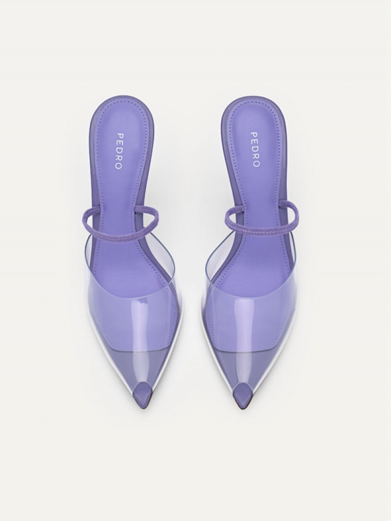 Purple Women's Pedro Megan See-Through Slingback Pumps | TWKXUB-153