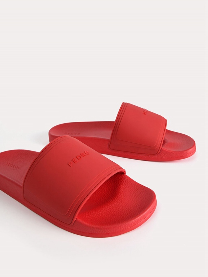 Red Men's Pedro Billie Casual Slides | UWYQMR-924