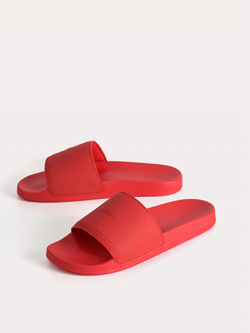 Red Men's Pedro Billie Casual Slides | UWYQMR-924