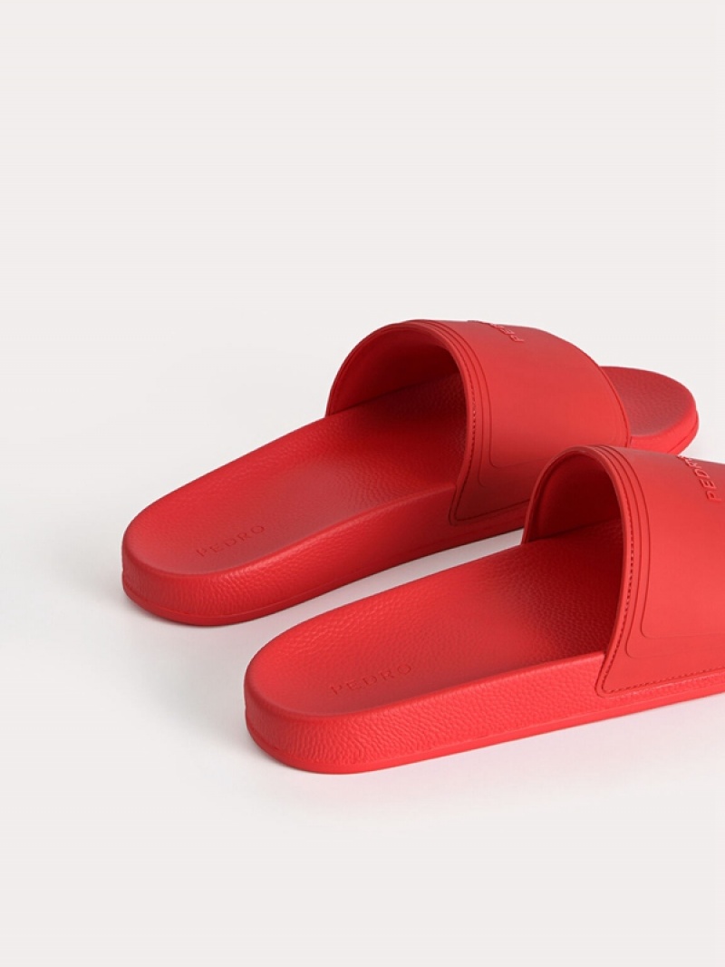 Red Men's Pedro Billie Casual Slides | UWYQMR-924