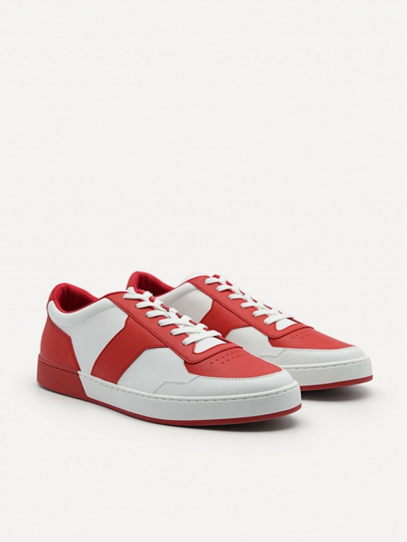 Red Men's Pedro Mono Stride Court Sneakers | XOBRES-457