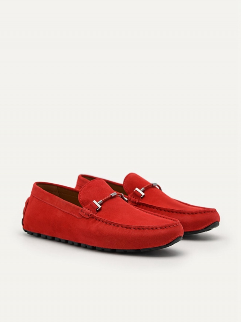 Red Men's Pedro Robert Suede Moccasins | NTBWUG-329