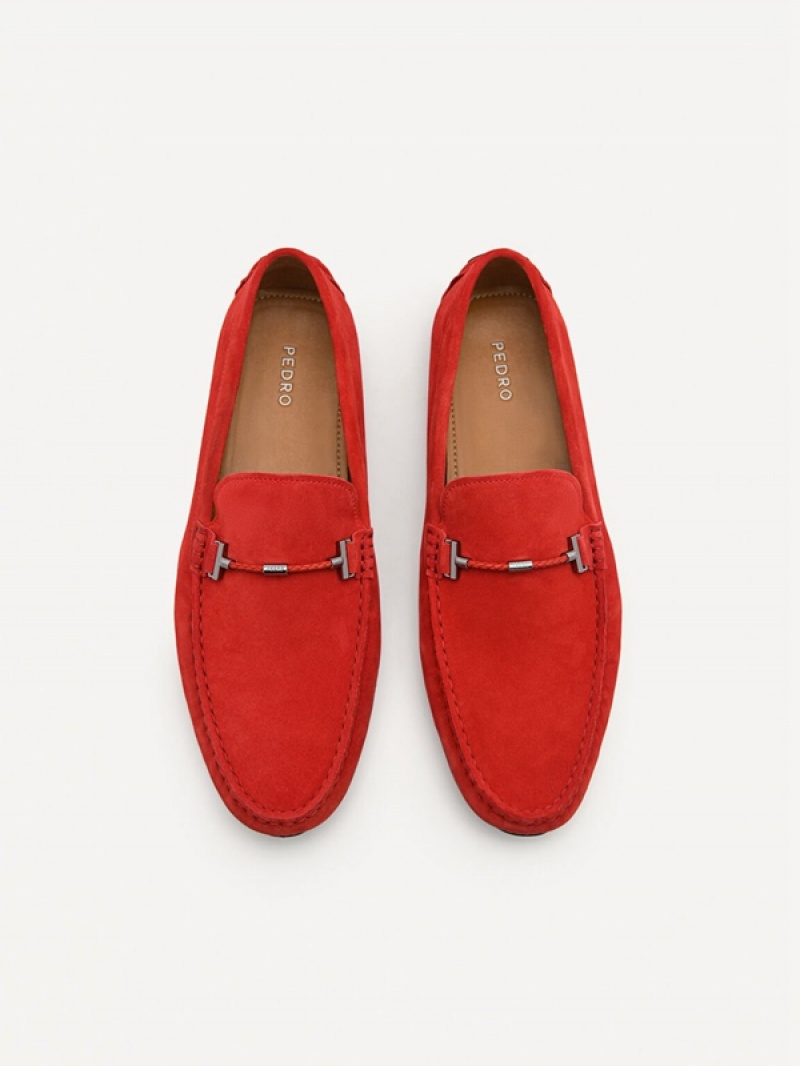 Red Men's Pedro Robert Suede Moccasins | NTBWUG-329