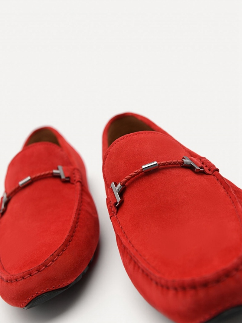 Red Men's Pedro Robert Suede Moccasins | NTBWUG-329