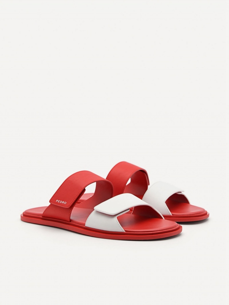 Red Men's Pedro Stride Slides | MGLEXO-967