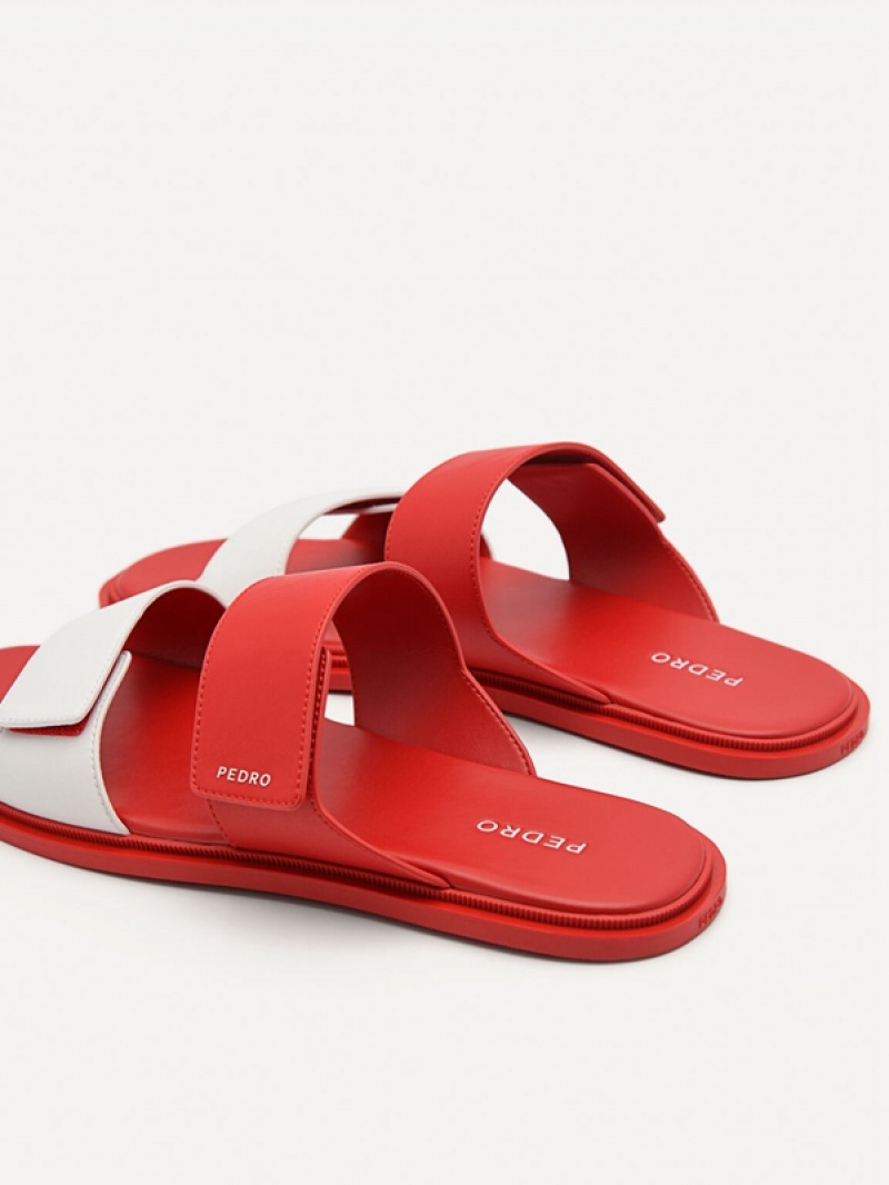 Red Men's Pedro Stride Slides | MGLEXO-967