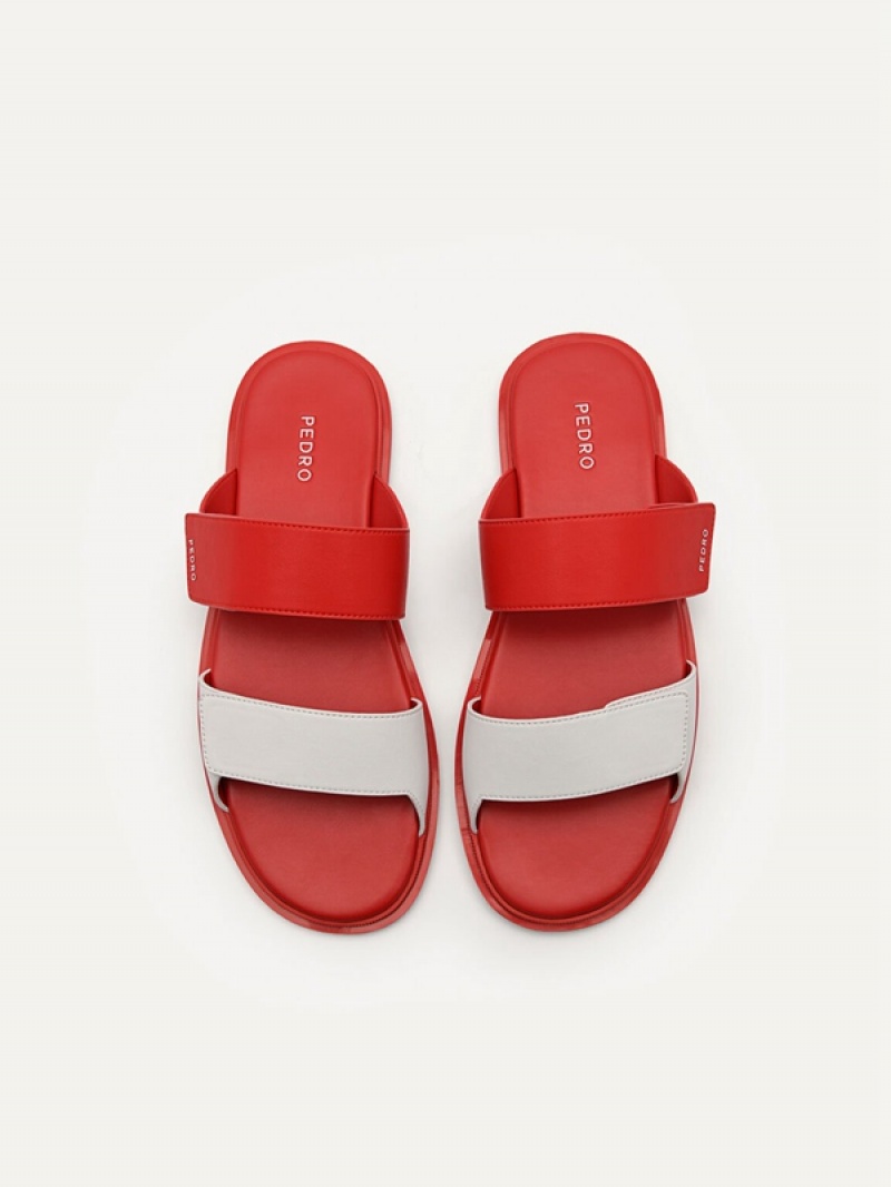 Red Men's Pedro Stride Slides | MGLEXO-967