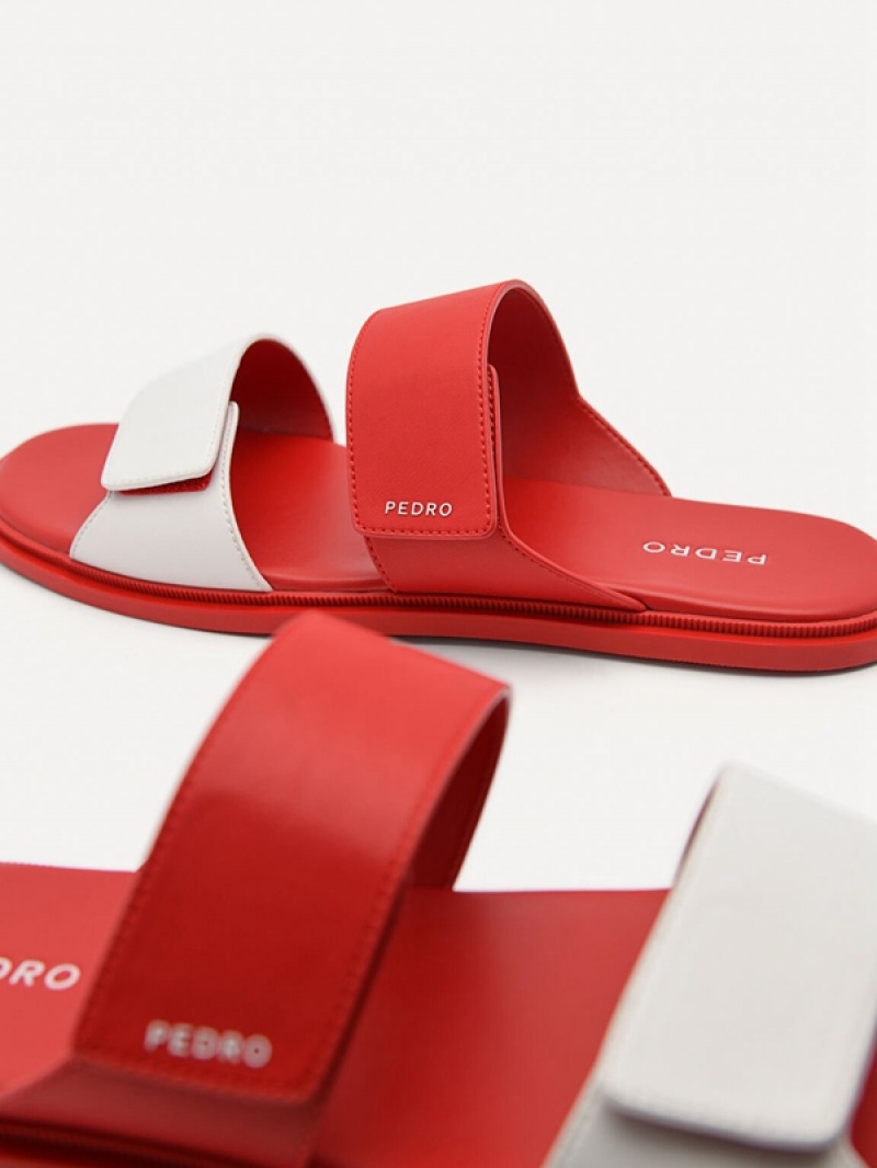 Red Men's Pedro Stride Slides | MGLEXO-967