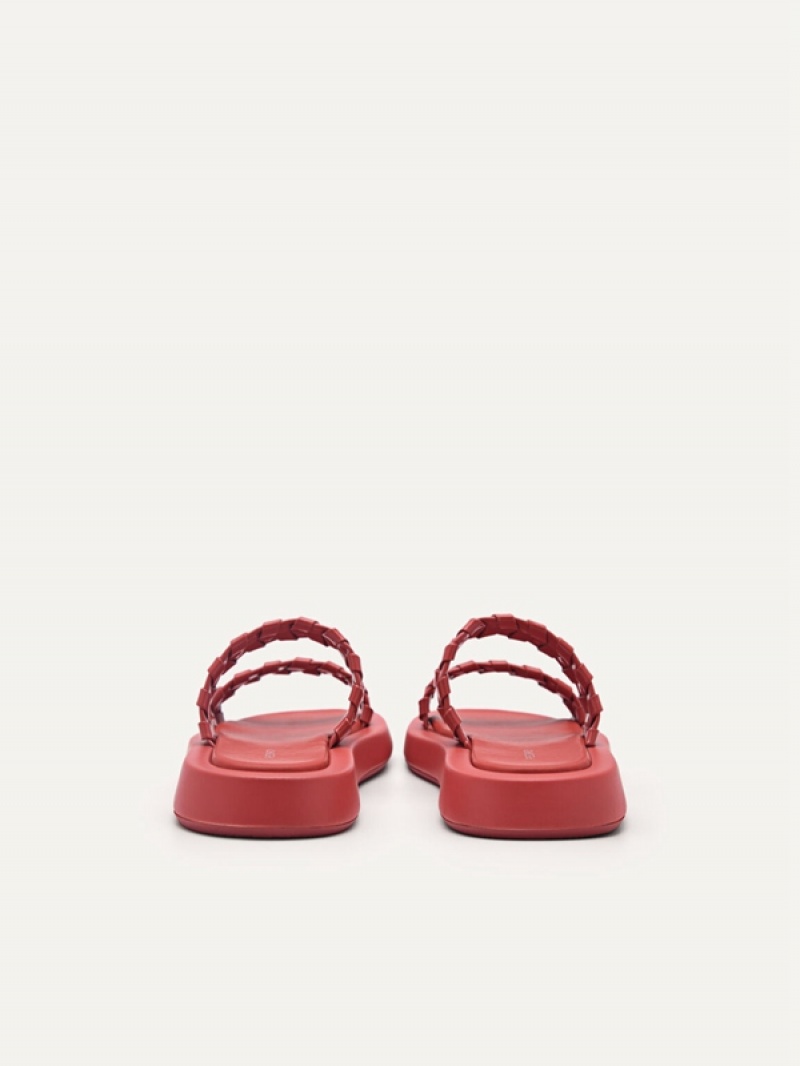 Red Women's Pedro Palma Woven Sandals | OGKNSD-945