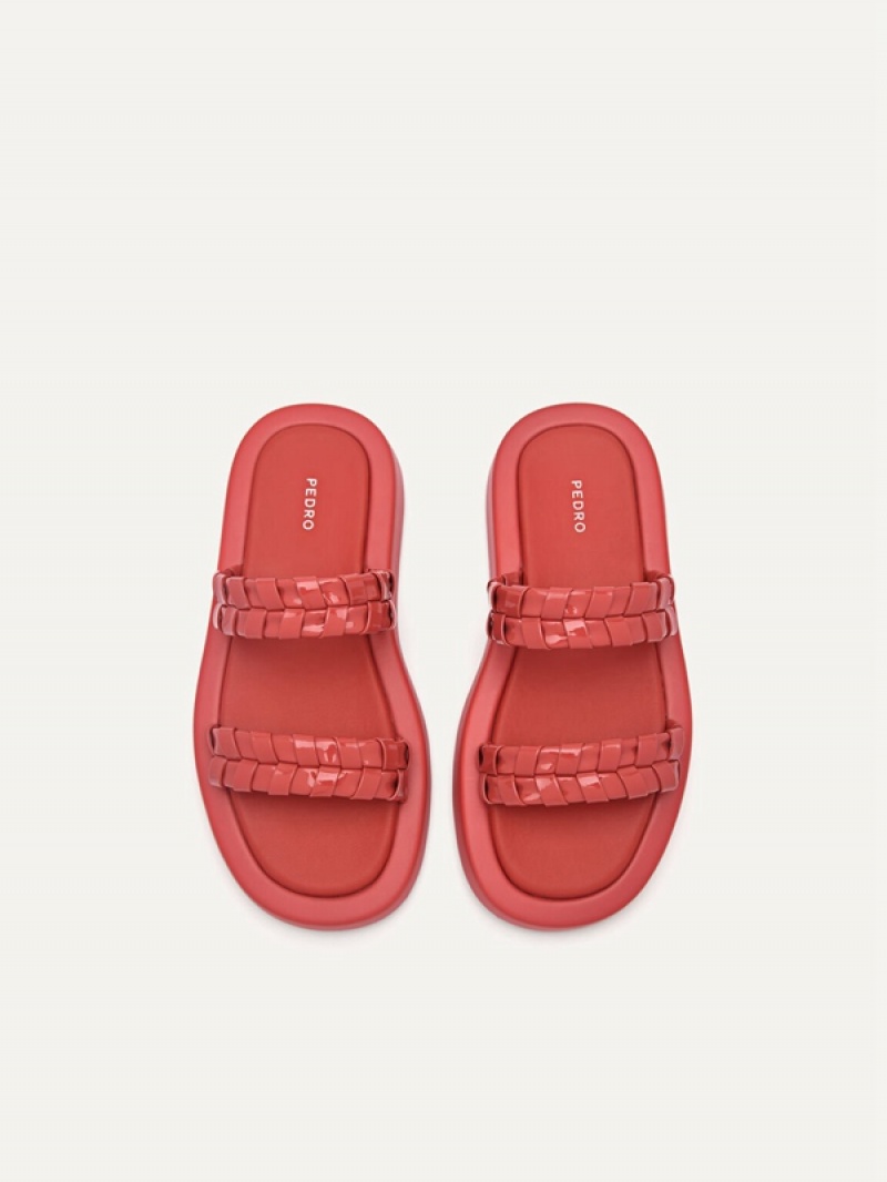 Red Women's Pedro Palma Woven Sandals | OGKNSD-945