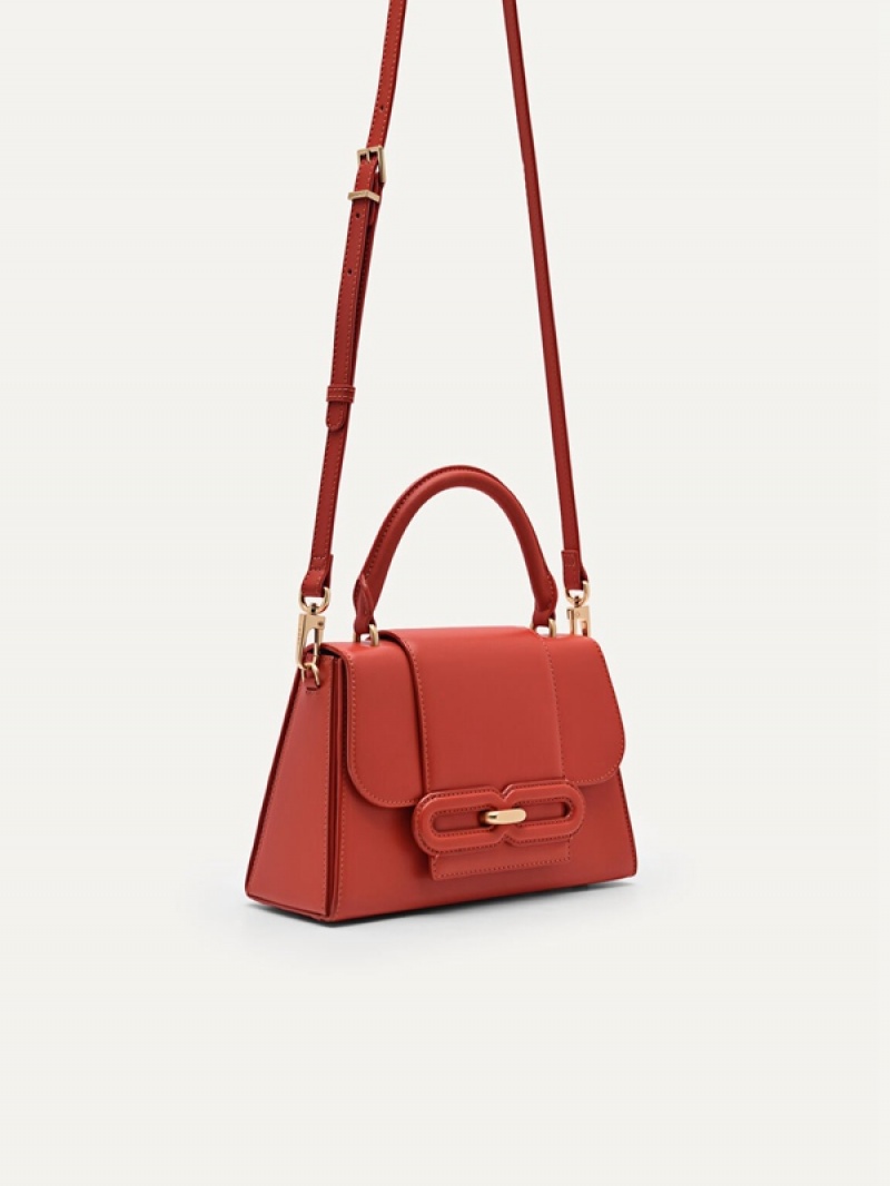 Red Women's Pedro Studio Kate Leather Handbag | VCGTKF-035