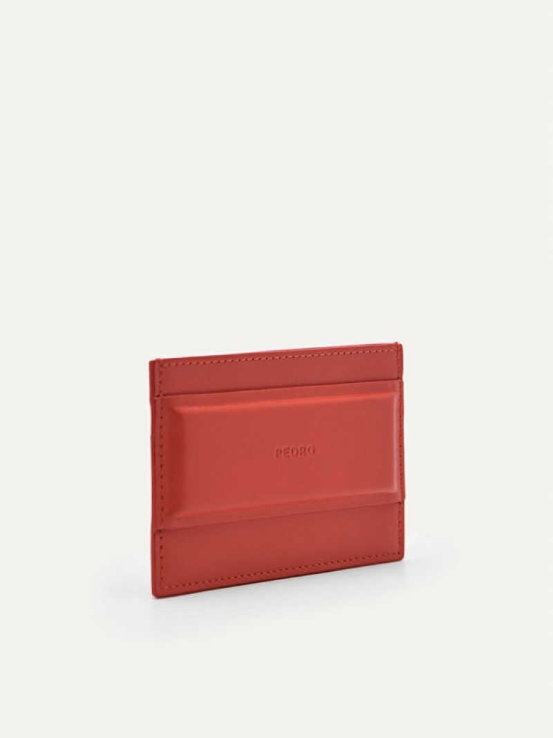 Red Women's Pedro Studio Leather Card Holder | LMUZPX-012