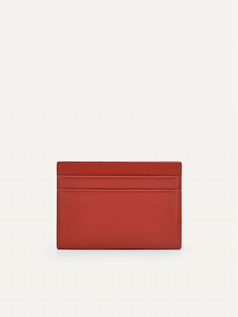 Red Women's Pedro Studio Leather Card Holder | LMUZPX-012