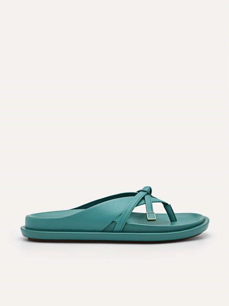 Turquoise Women\'s Pedro Bianca Thong Sandals | LYDAPK-145