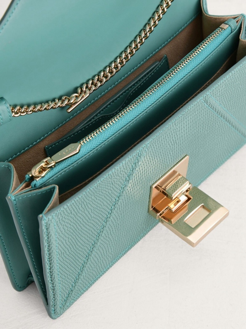 Turquoise Women's Pedro Lizard-Effect Leather Envelope Travel Organizer Wallet | ZTVIWL-198