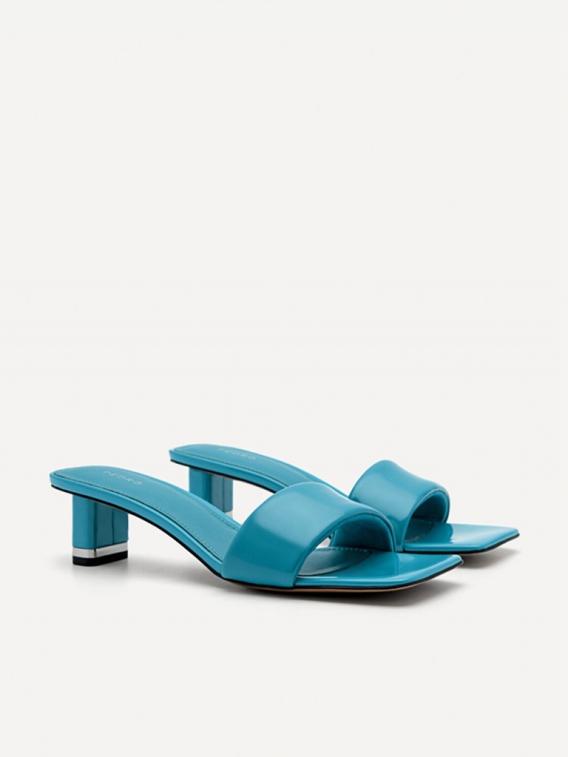 Turquoise Women's Pedro Porto Heels Sandals | XLVBIJ-172