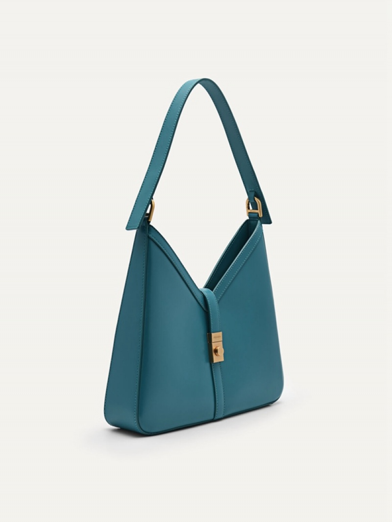 Turquoise Women's Pedro Studio Sonia Leather Hobo Bag | WFKAUZ-497