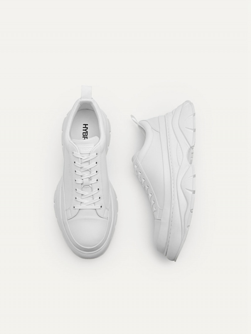 White Men's Pedro Hybrix Sneakers | OBFPRI-901