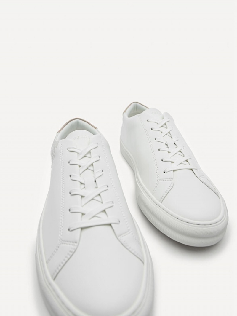 White Men's Pedro Icon Ridge Court Sneakers | GCHOTB-841