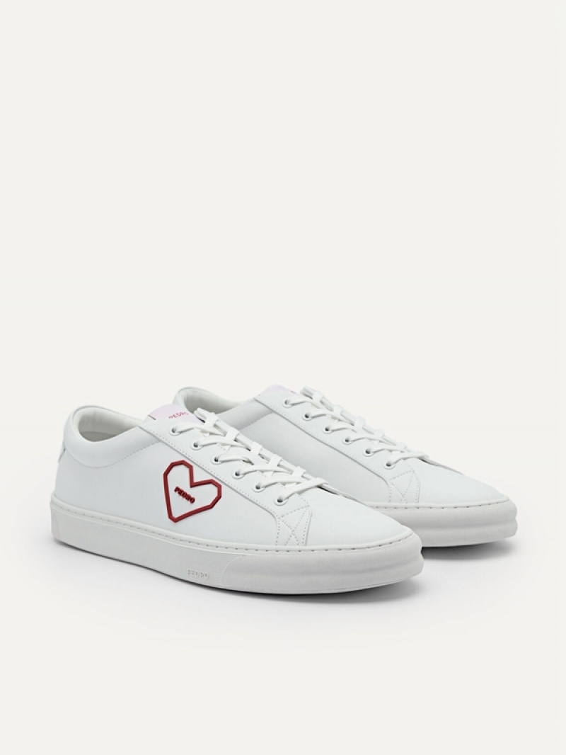 White Men's Pedro Ridge Court Sneakers | NTUEFH-563