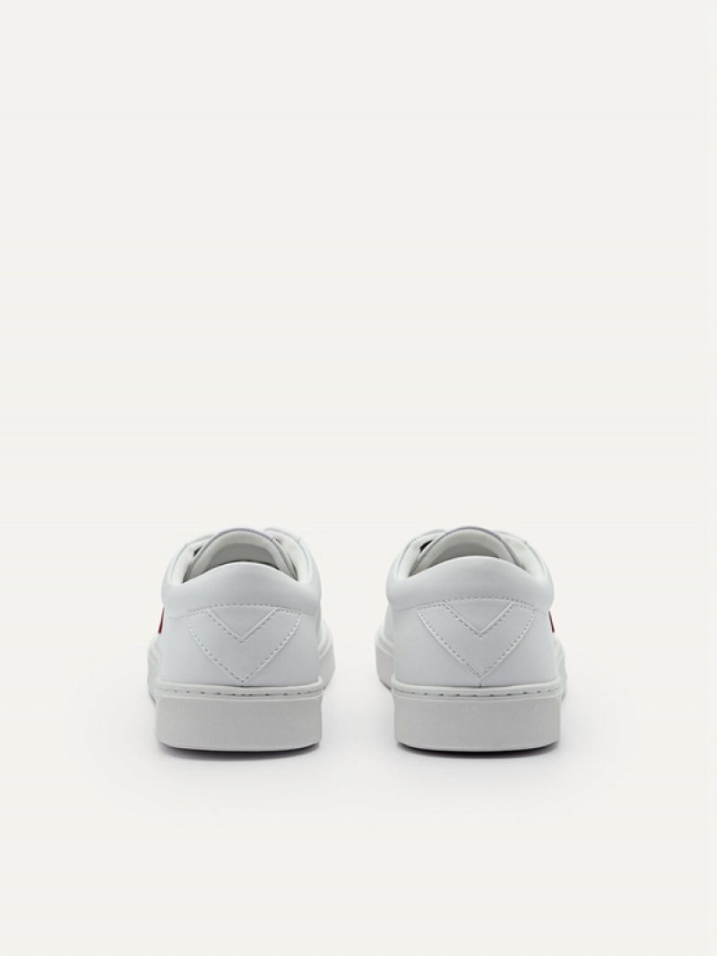 White Men's Pedro Ridge Court Sneakers | NTUEFH-563