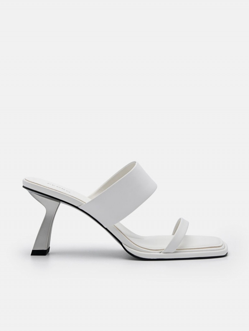 White Women\'s Pedro Amelie Leather Heels Sandals | OKGQRB-495