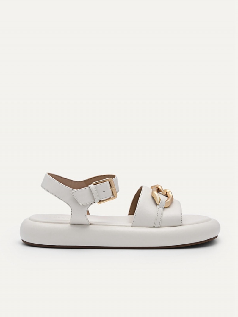 White Women\'s Pedro Amy Ankle Strap Sandals | CFJLKX-716